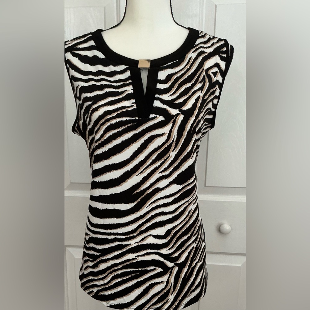 NWT Perseption Concept Zebra Print Sleeveless Top